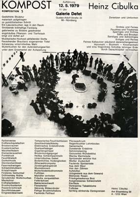 Heinz Cibulka / Programmschrift der Performance im Museum Moderner Kunst Bologna